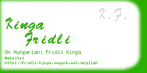 kinga fridli business card